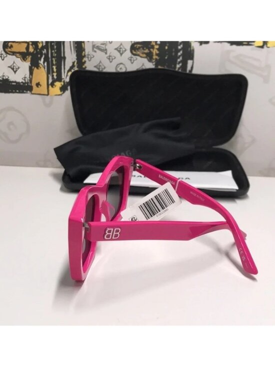 ?️ New Authentic Balenciaga BB0216S 003 Fuchsia Sunglasses